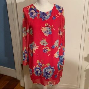 Everly Pink Floral Dress women’s size medium